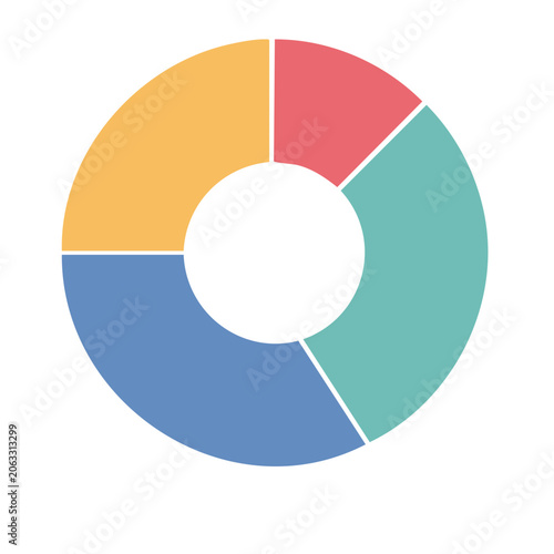 Colorful Donut Chart with Four Segments