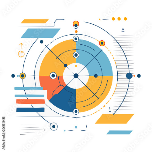 Flat Design Circular Radar Chart Infographic