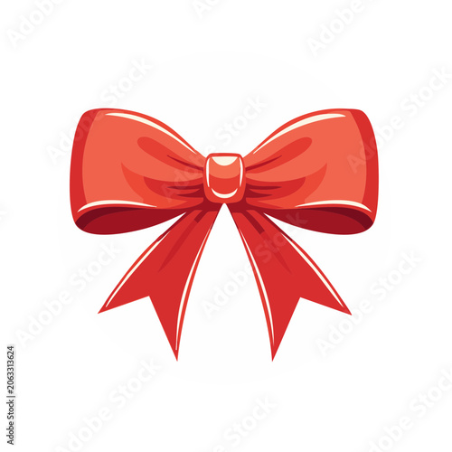 Red gift bow with transparent background
