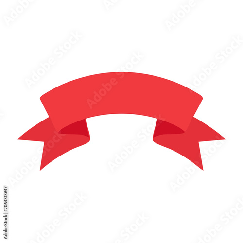 Red ribbon vector icon on transparent background
