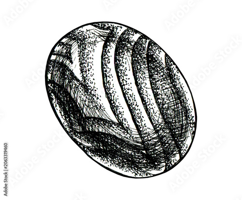 Rounded smooth pebbles drawn in black ink on a white background