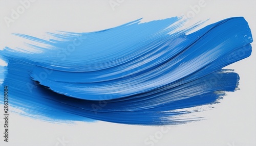 blue paint brush stroke isolated on white background