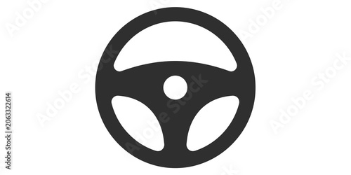 Photos Gray steering wheel icon on transparent background
