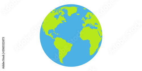 Canvas-taulu A vibrant illustration of the Earth with blue oceans and green continents on tra