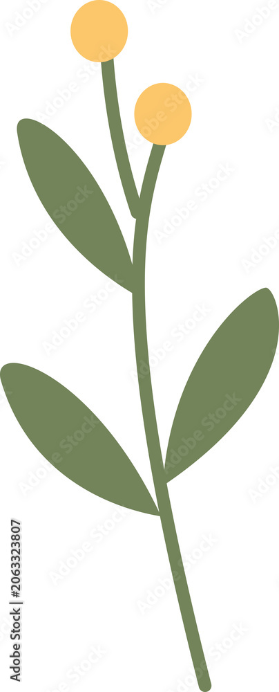Obraz premium Yellow Plant Decoration Illustration