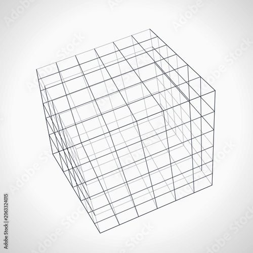 Dynamic Wire Cube Graphic