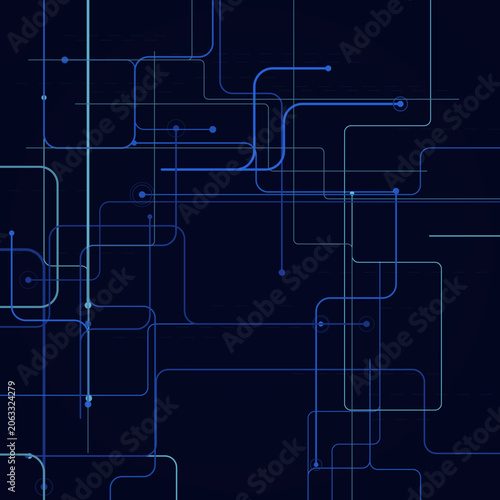 Stylish Circuit Line Dots Design