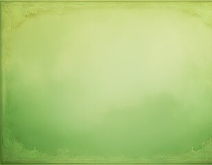green background with watercolor texture in abstract vintage pastel green border design with faded textured beige paint color center