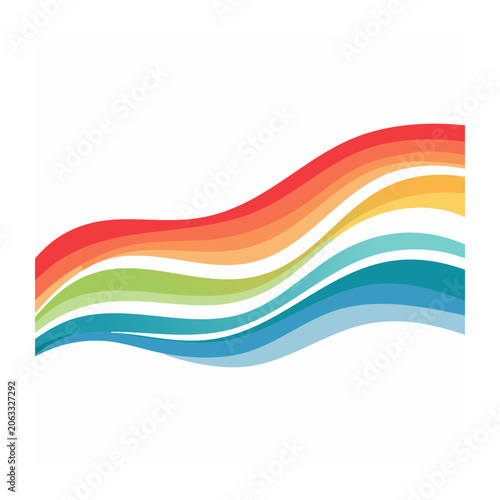 Colorful abstract wave illustration on white background