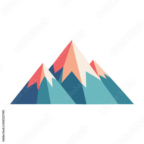 Flat design mountain range illustration
