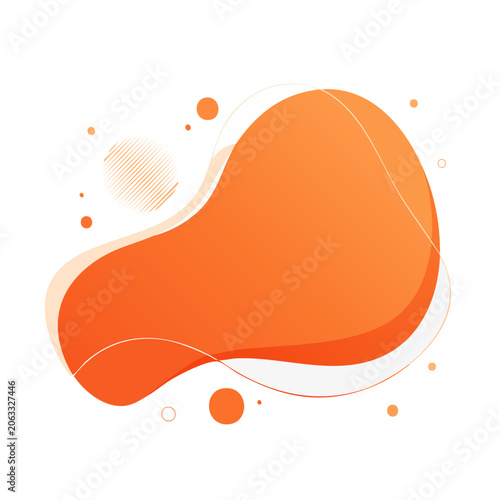 Orange abstract blob illustration on white background