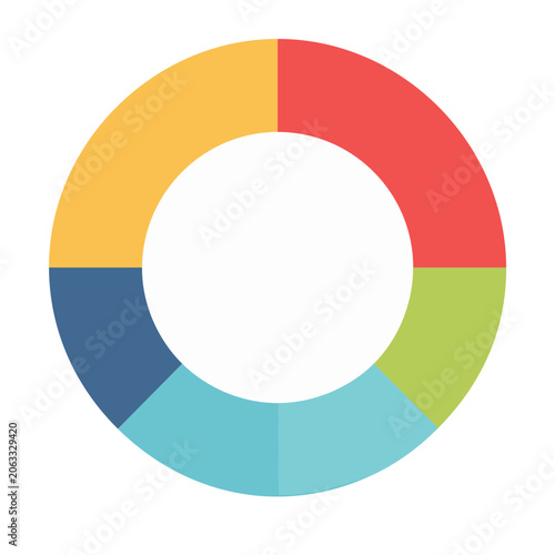 Colorful donut chart with six segments