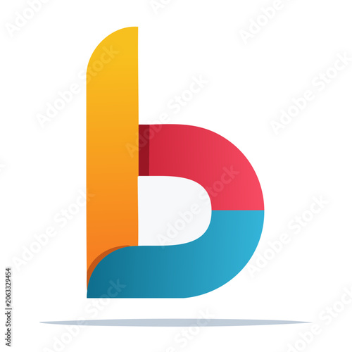 Colorful flat design letter B icon