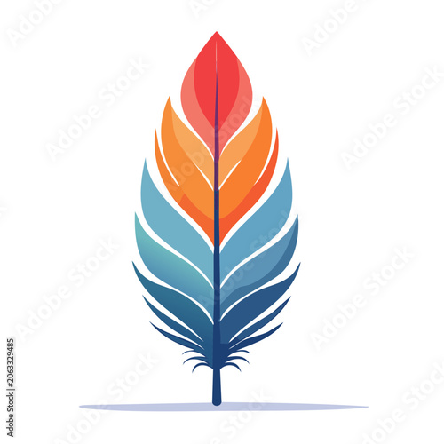 Colorful Gradient Feather Illustration