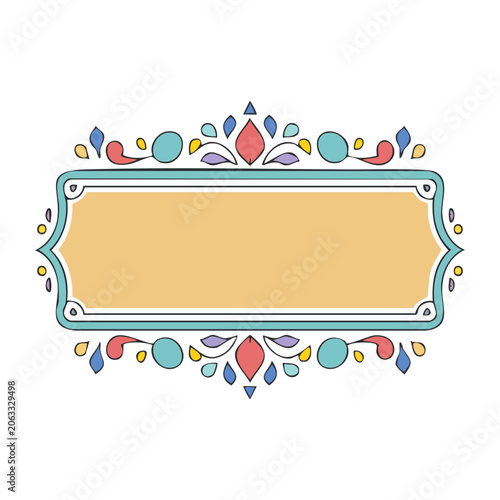 Colorful Ornate Decorative Frame Illustration