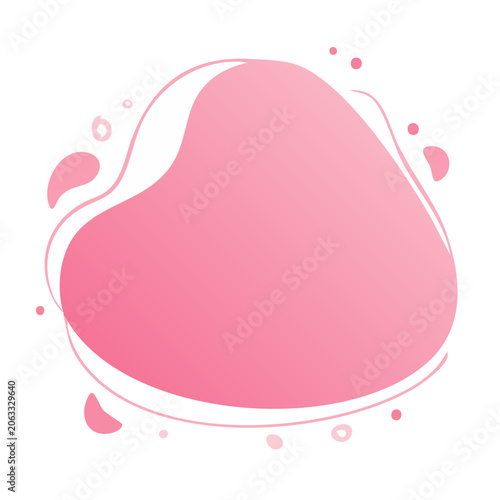 Pink heart shape with splatter and dots illustration