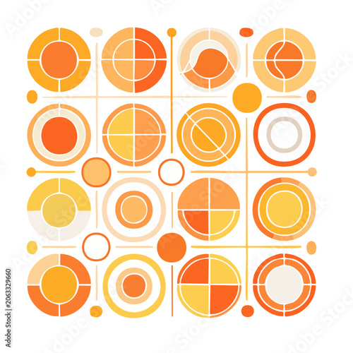Retro Geometric Pattern with Circles and Lines