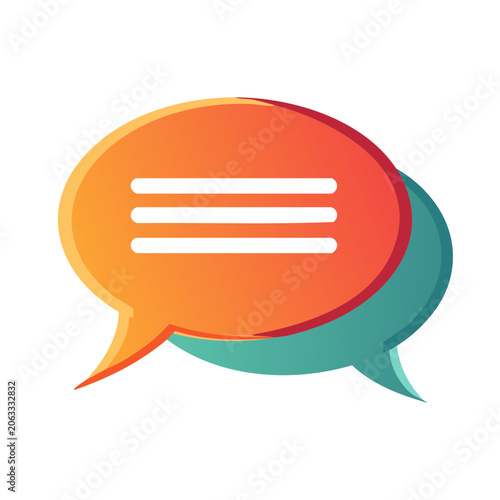 Colorful overlapping speech bubble icon