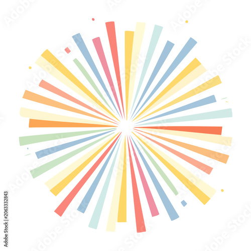 Colorful radial burst illustration on white background