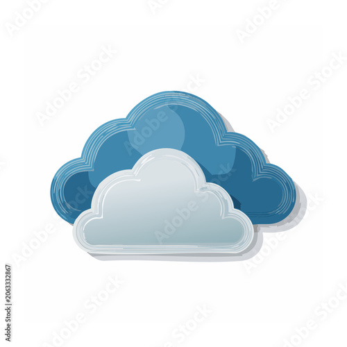 Flat design cloud illustration on transparent background