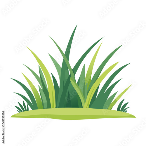Flat design green grass illustration