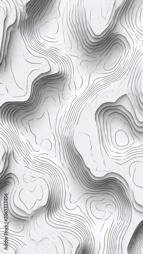Topographic Map Texture with Depth and Shadows