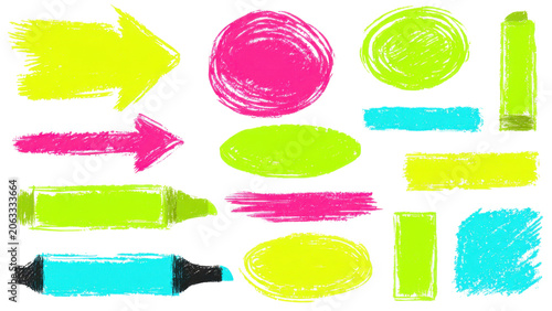 Vibrant chalk-style drawing tools