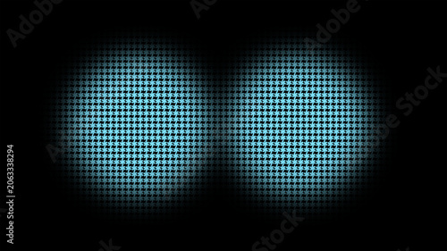Fotografie Binocular view overlay on seamless blue houndstooth pattern background