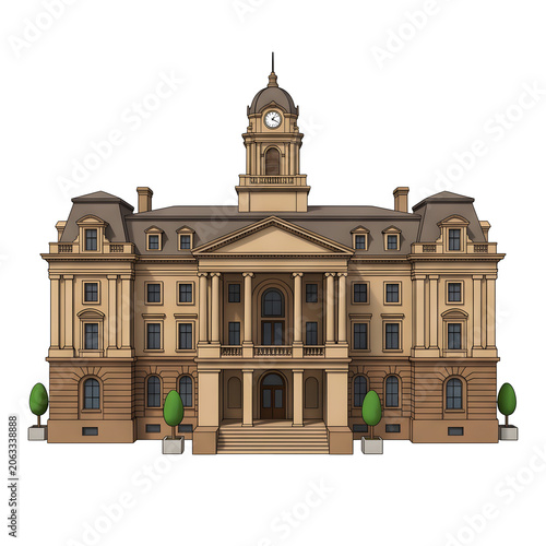 Historic Building Vector Illustration