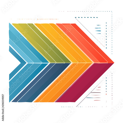 Colorful gradient arrow illustration on white background