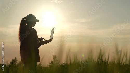 farmer silhouette work field laptop, sunset, farming, laptop, technologies, print hand keyboard, internet, purchase, view, problem, banker, happiness, cultivates, indian, hand, field business summer