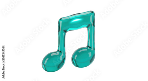 Shiny teal music note icon