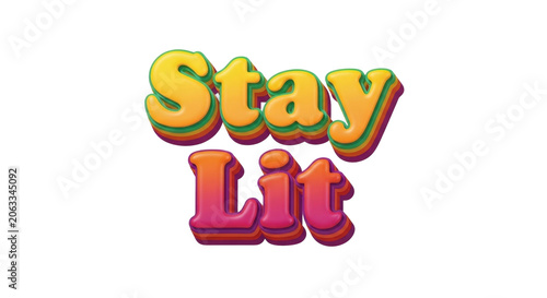 Stay Lit Logo in Vibrant 3D Style