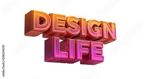 Vibrant 3D Text Design Life Logo