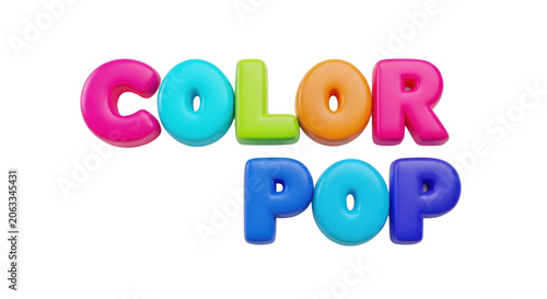 Vibrant Color Pop 3D Text Logo