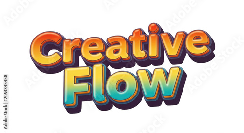 Vibrant 'Creative Flow' Logo with Gradient Text