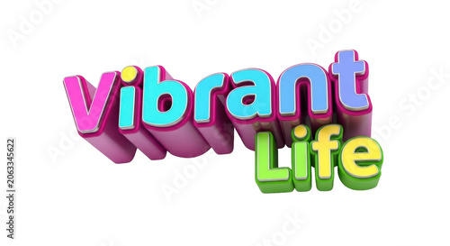 Vibrant Life Logo in Bold 3D Style