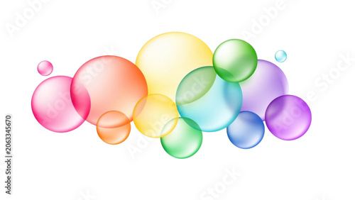 Vibrant Rainbow Bubble Cluster