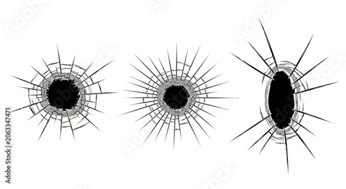 Tableau sur toile Black hole, cosmic explosion, vector set, astronomy symbols, space icons
