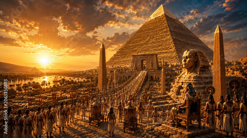 Giza Pyramids Ancient Egypt Historical Reconstruction