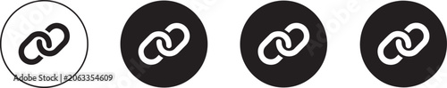Chain link connection icons progression
