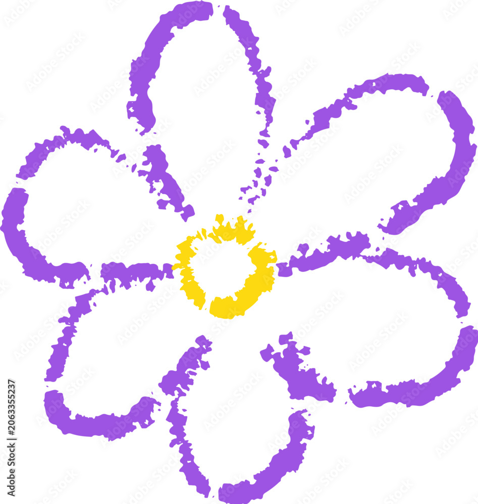 Obraz premium Flower Scribble Kid Style Doodle