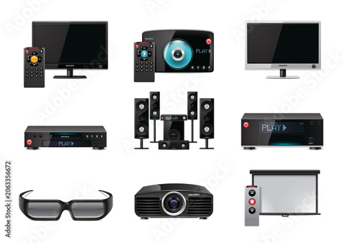 Home Entertainment Electronics Vector Set