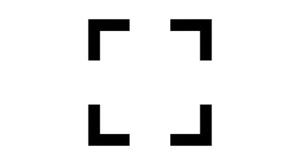 Minimalist Black Corner Brackets on White Background.