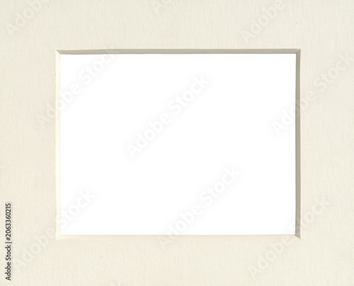 Obraz na plátně Vintage cream cardboard passepartout isolate on transparent background (png)