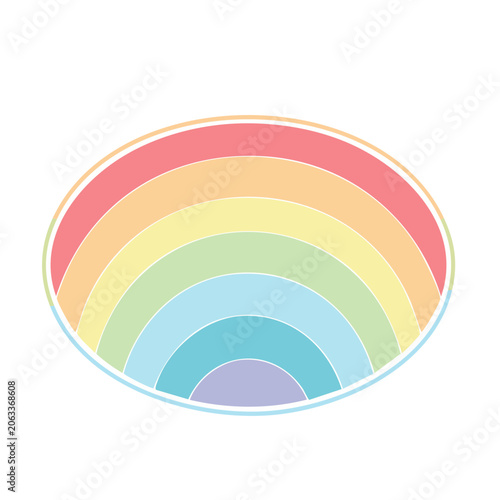 Colorful rainbow semicircle illustration