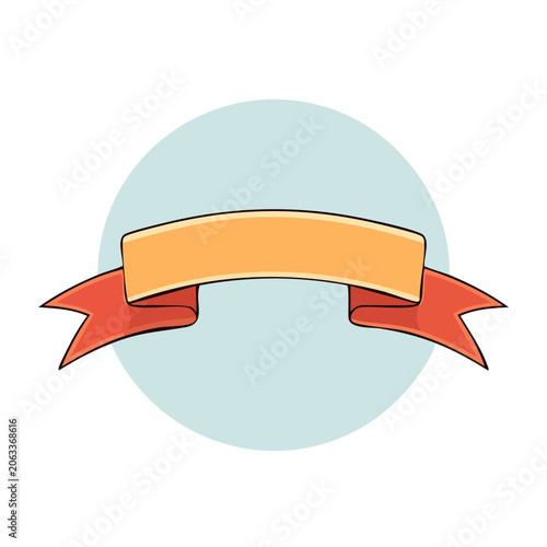 Curved Ribbon Banner with Solid Background