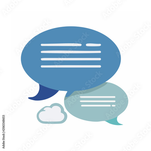 Flat design speech bubbles and cloud icon