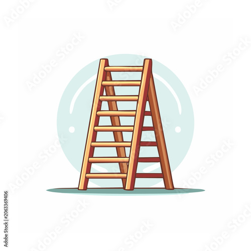 Minimalist wooden chair on light blue background
