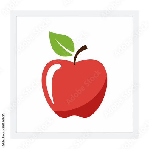 Red heart shaped leaf icon flat design
